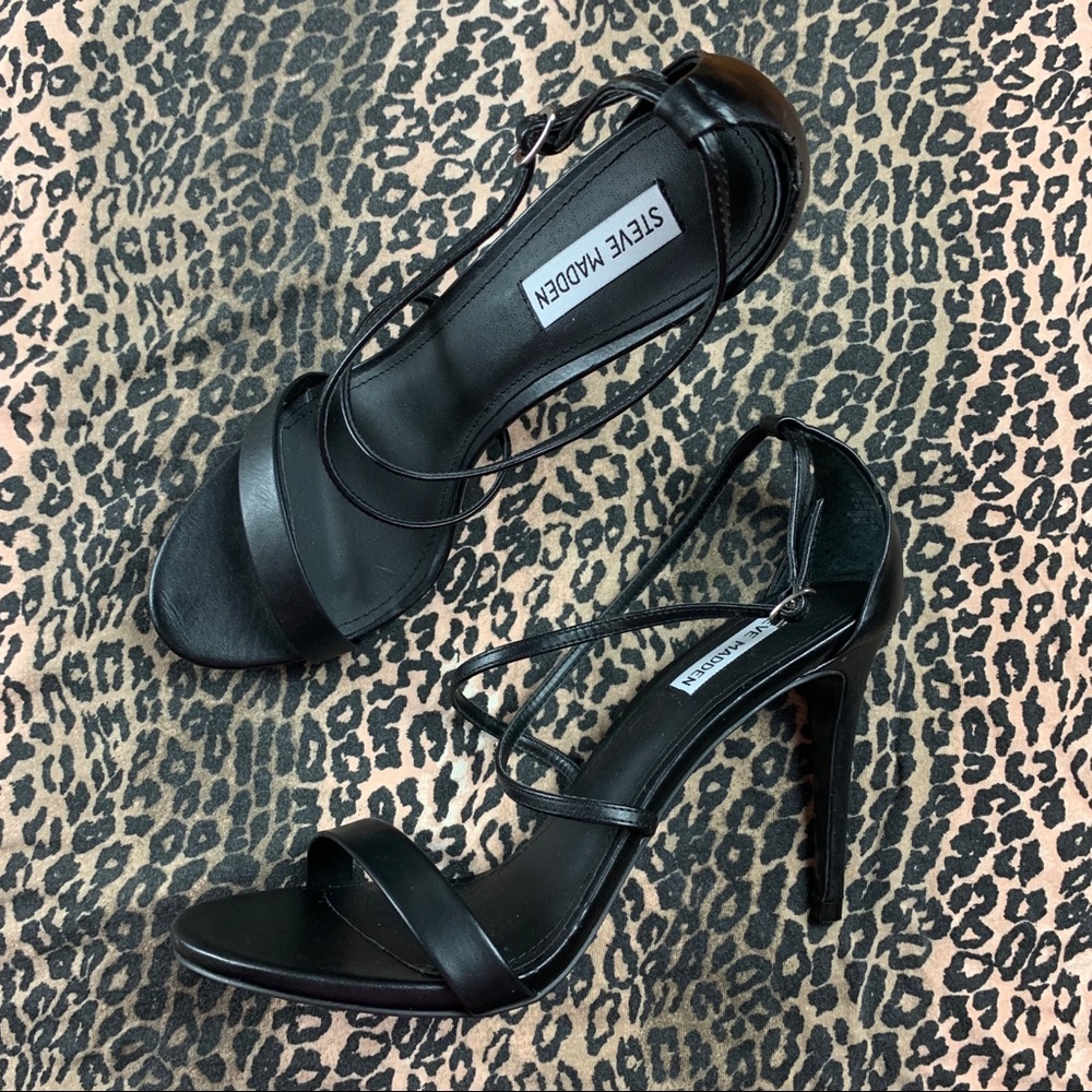 Steve Madden | Black Strappy Stiletto Heels